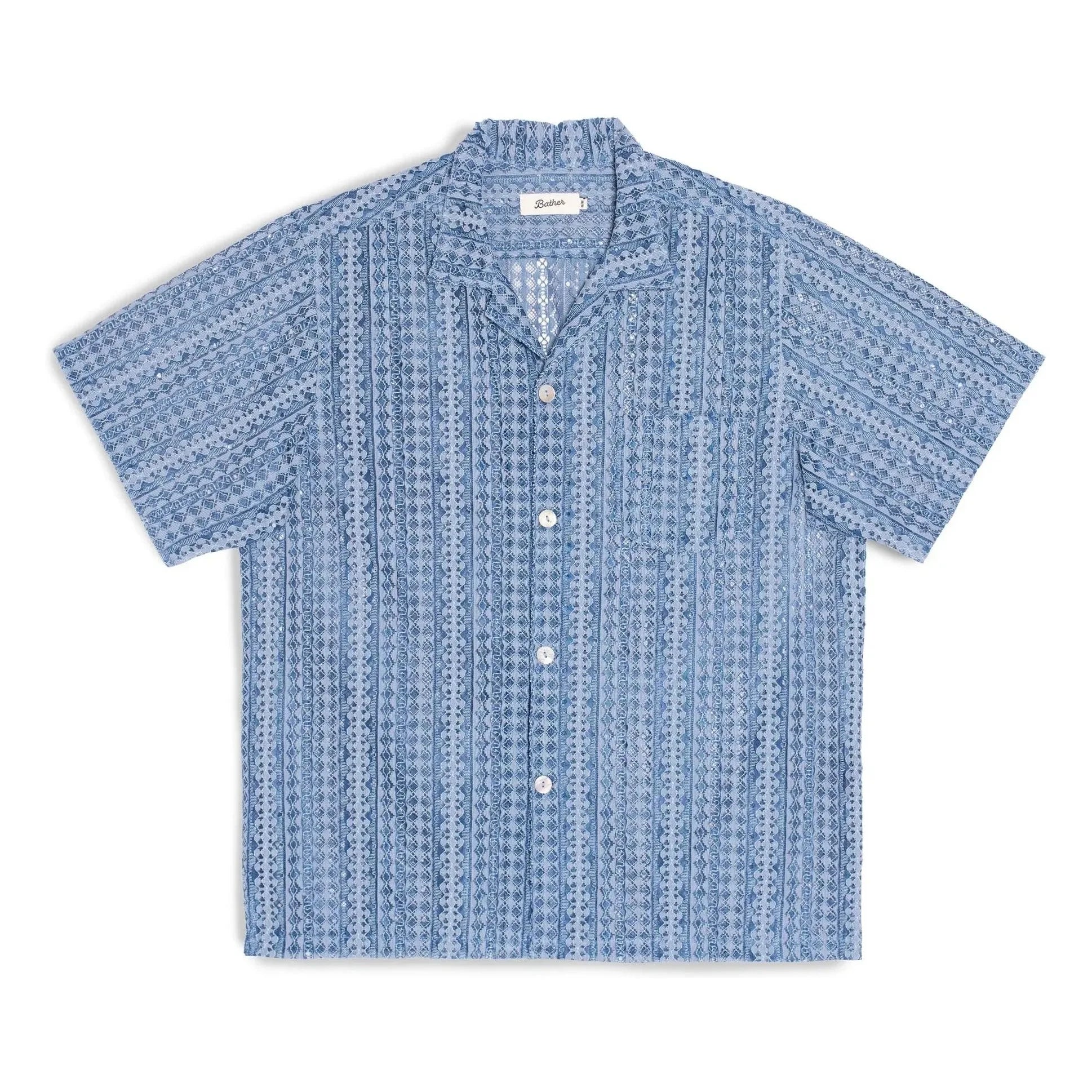 Bather - Tide Gonzo Lace Shirt | Light Blue