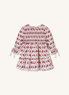 Fliink - Winter Cherry Gathered Dress | Pink