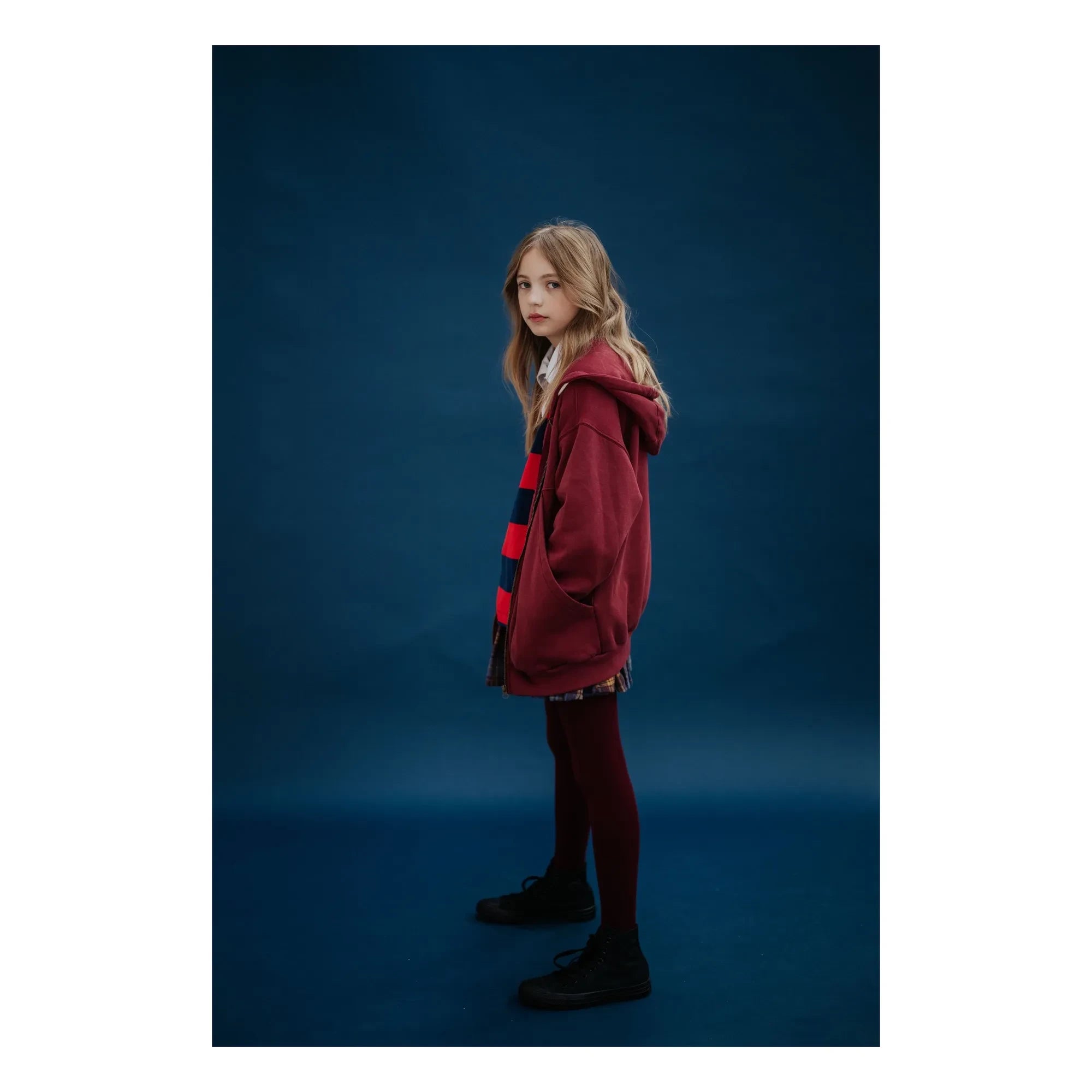 Repose AMS - Organic Cotton Zip-up Sweatshirt | Burgundy