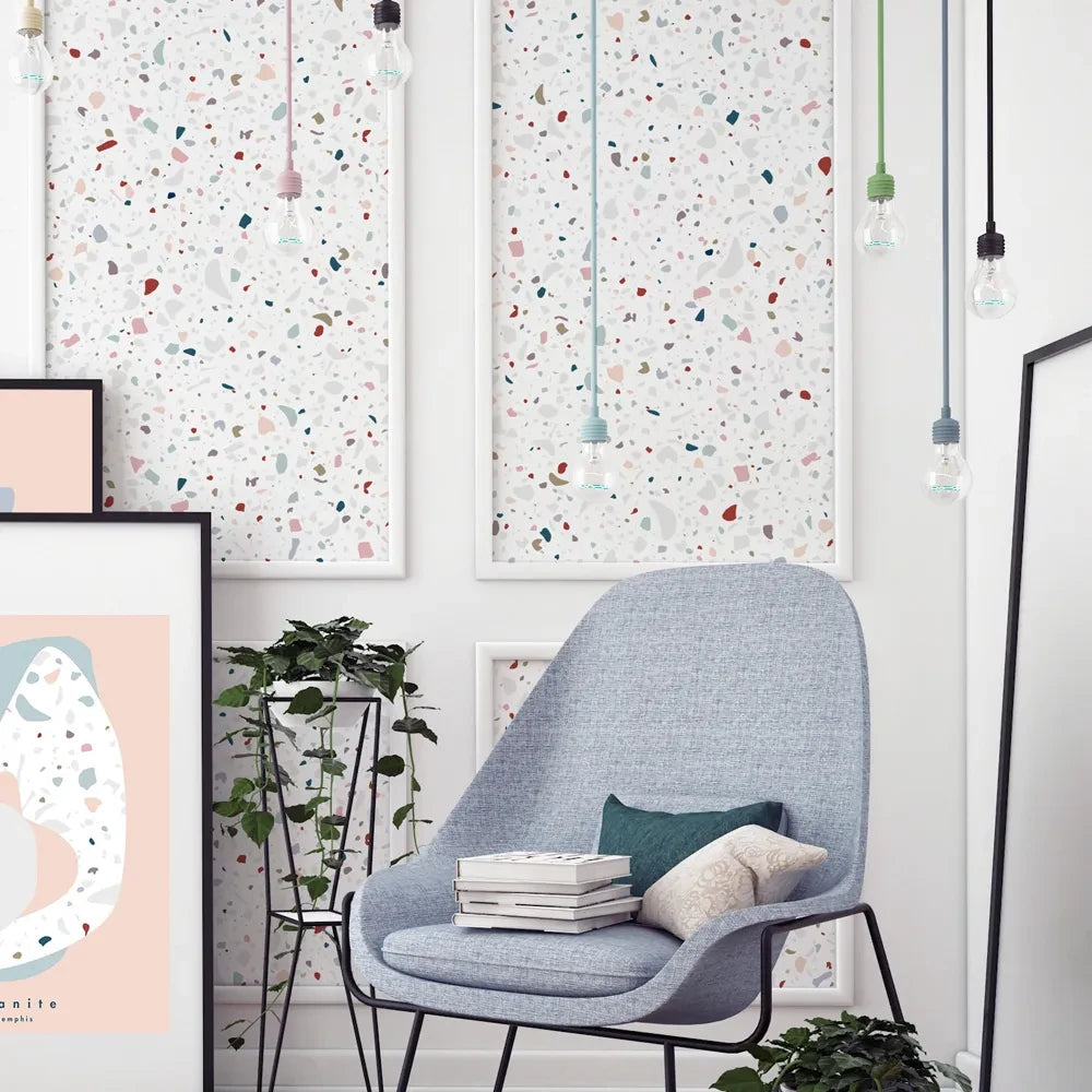 PaperMint - Traditional Granite Wallpaper | White
