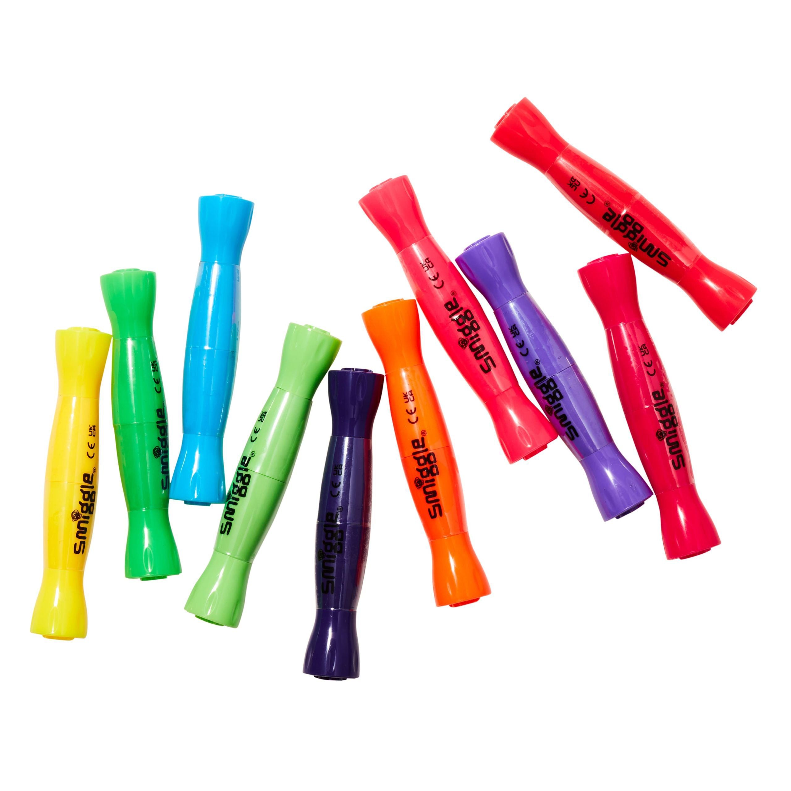 Smiggle - Bon Bon Şeker Kokulu Fosforlu Kalem Paketi X10-Dinossi