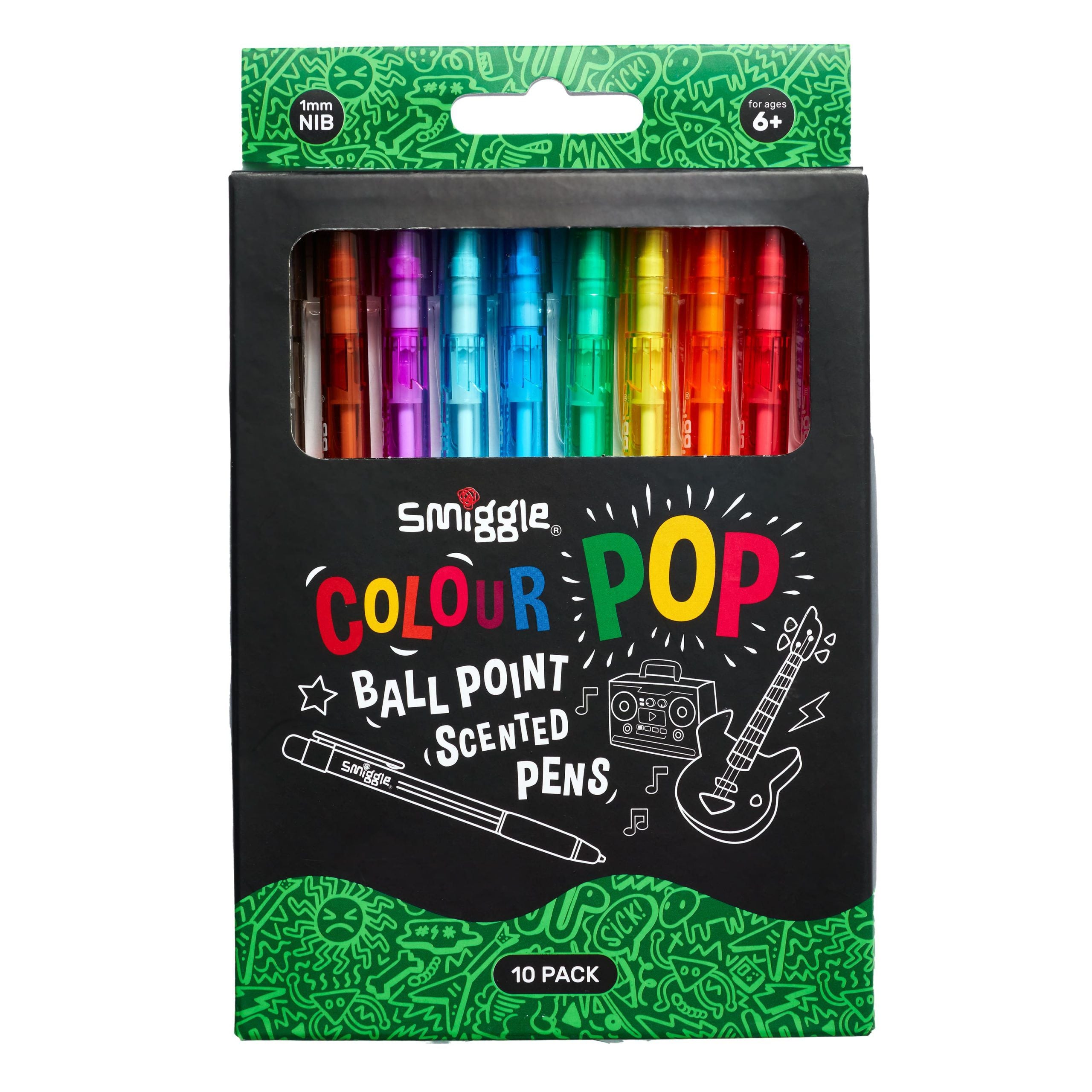 Smiggle - Renkli Pop Tükenmez Kokulu Kalemler X10-Dinossi