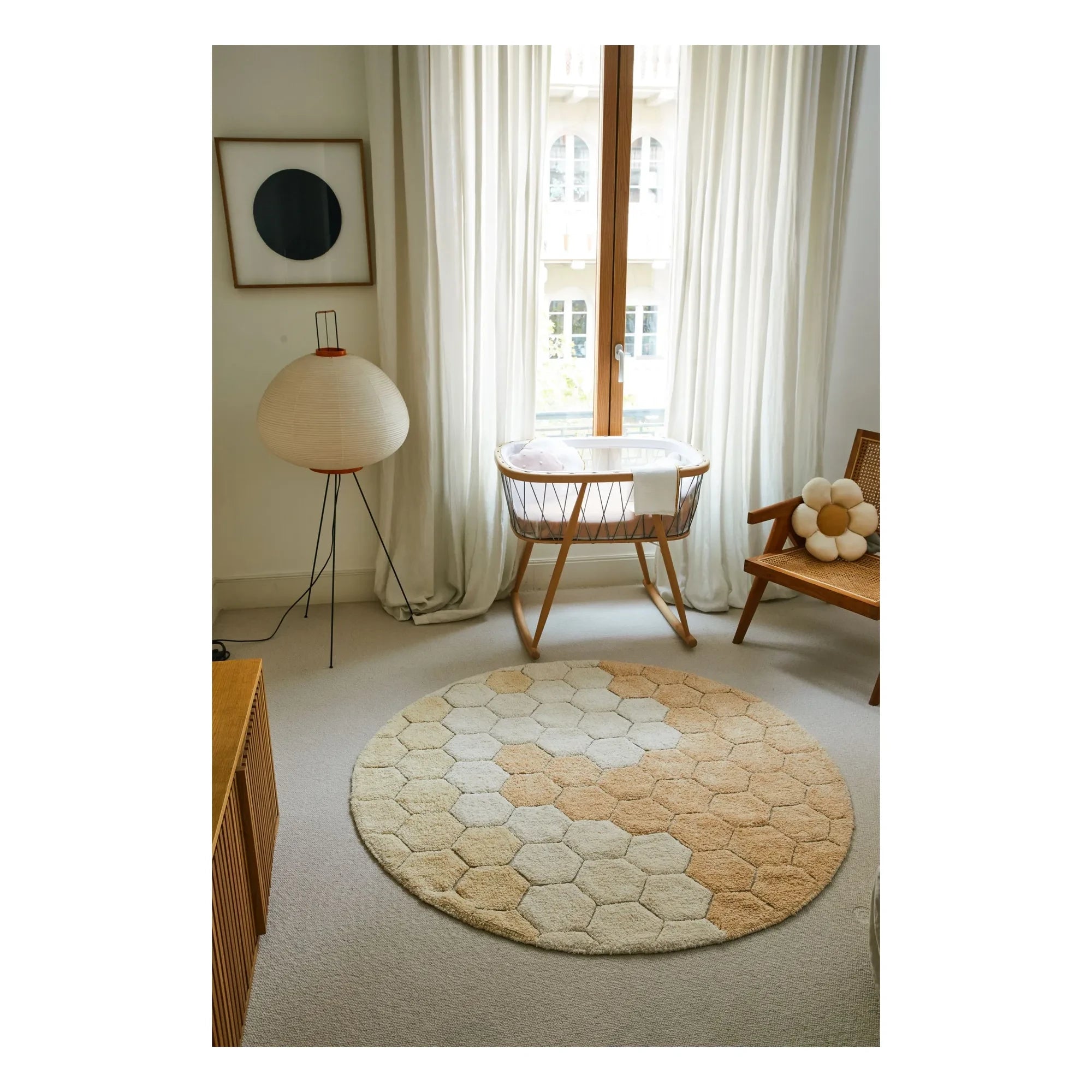 Lorena Canals - Honeycomb Round Rug | Gold Sand