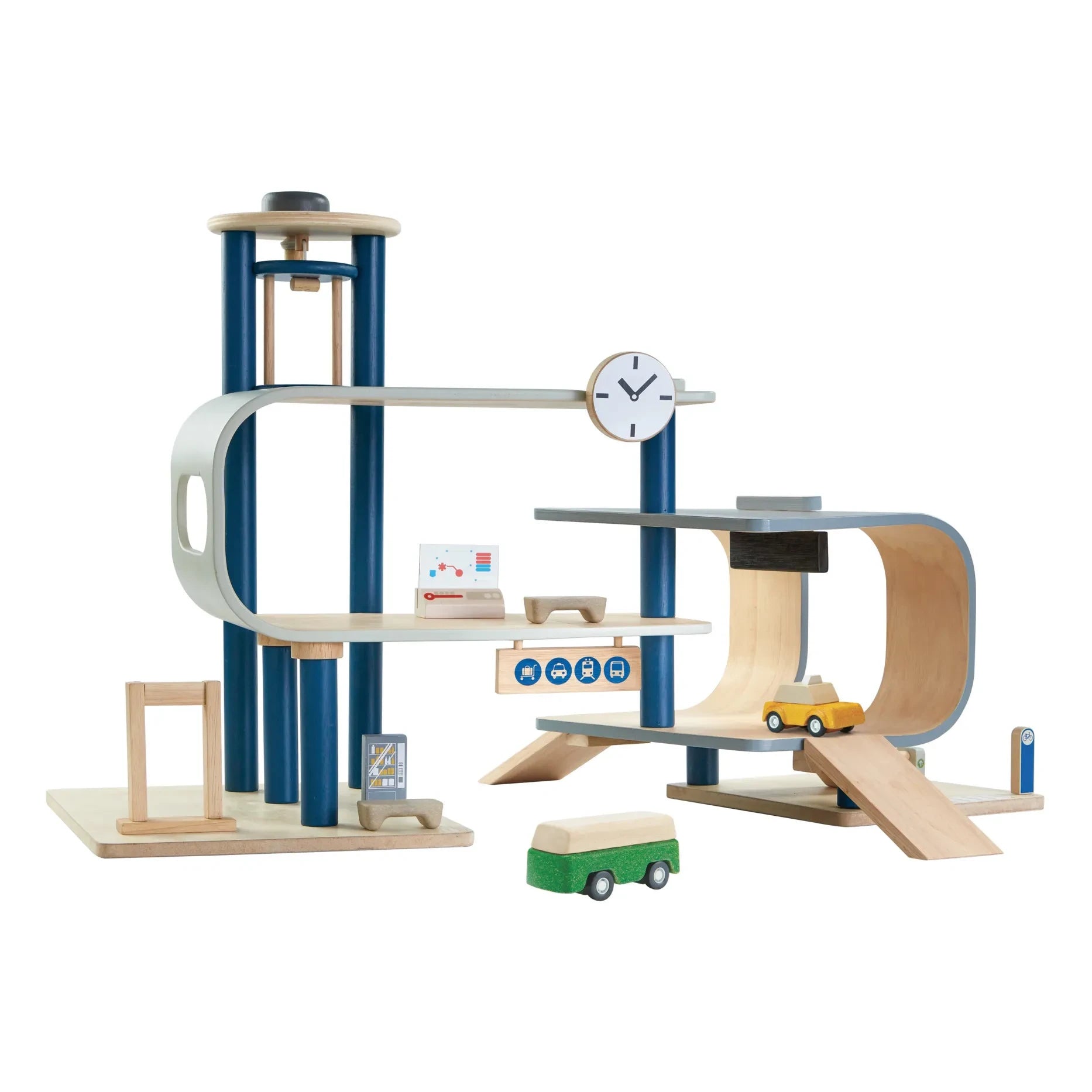 Plan Toys - Ahşap Tren İstasyonu Oyuncağı