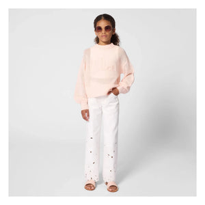 Chloé - Organic cotton embroidered trousers | White