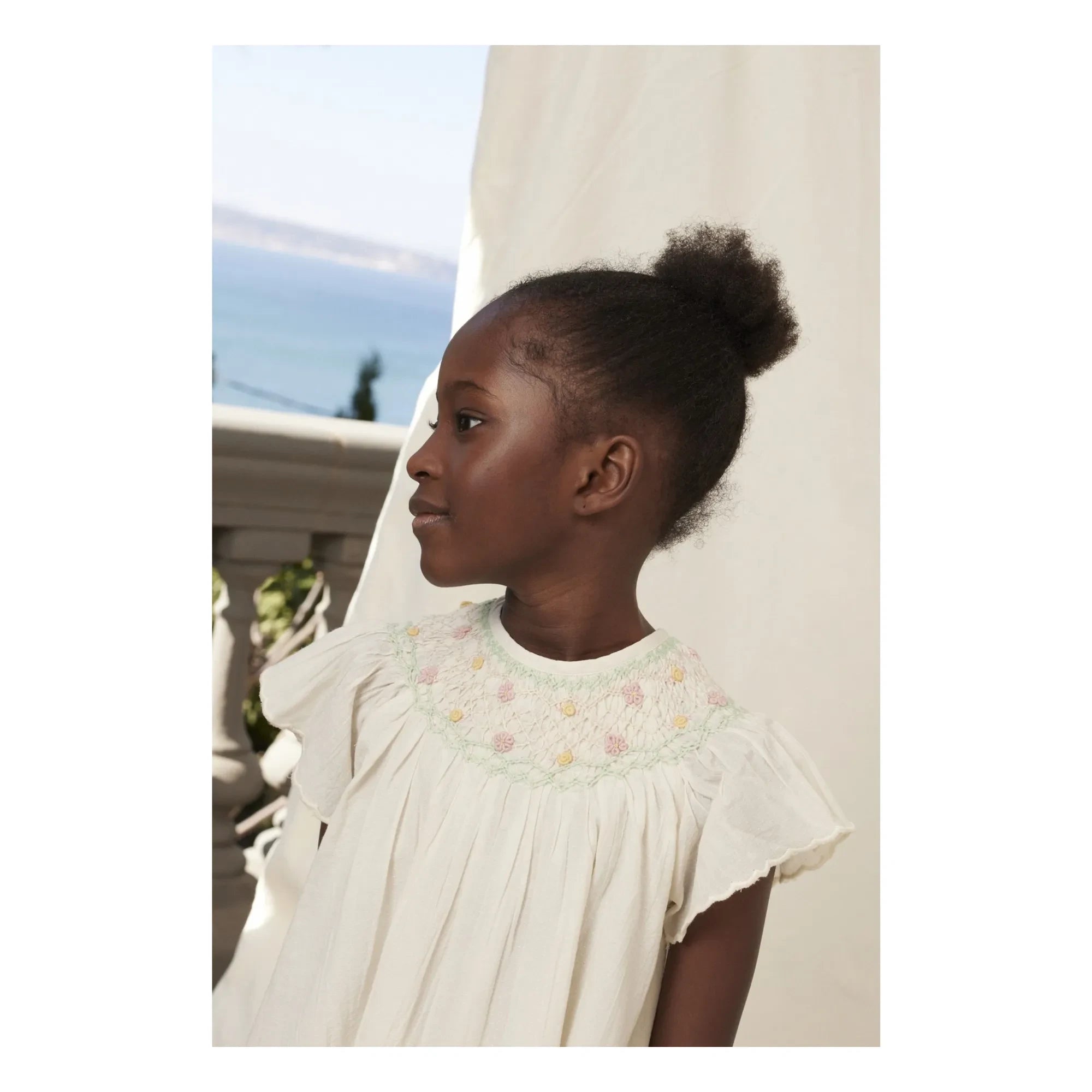 Bebe Organic - Luna Floral Gathered Dress | Ecru