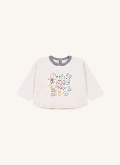 Petit Bateau - Hayvan Tişörtü | Heather bej