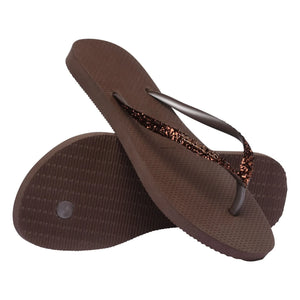 Havaianas - Slim Glitter Slides | Chocolate