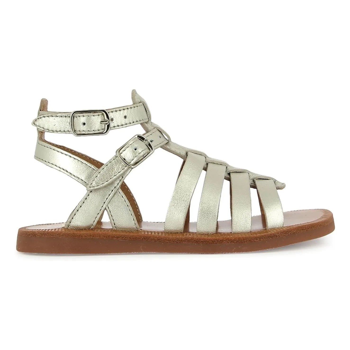 Pom d'Api - Plagette Gladiator Sandals | Silver