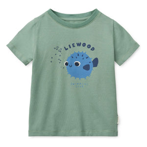 Liewood - Poisson-Globe organic cotton T-shirt and shorts set | Green