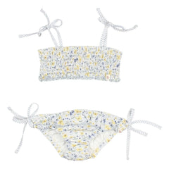 Búho - Pastel Blue Floral Seersucker Swimsuit