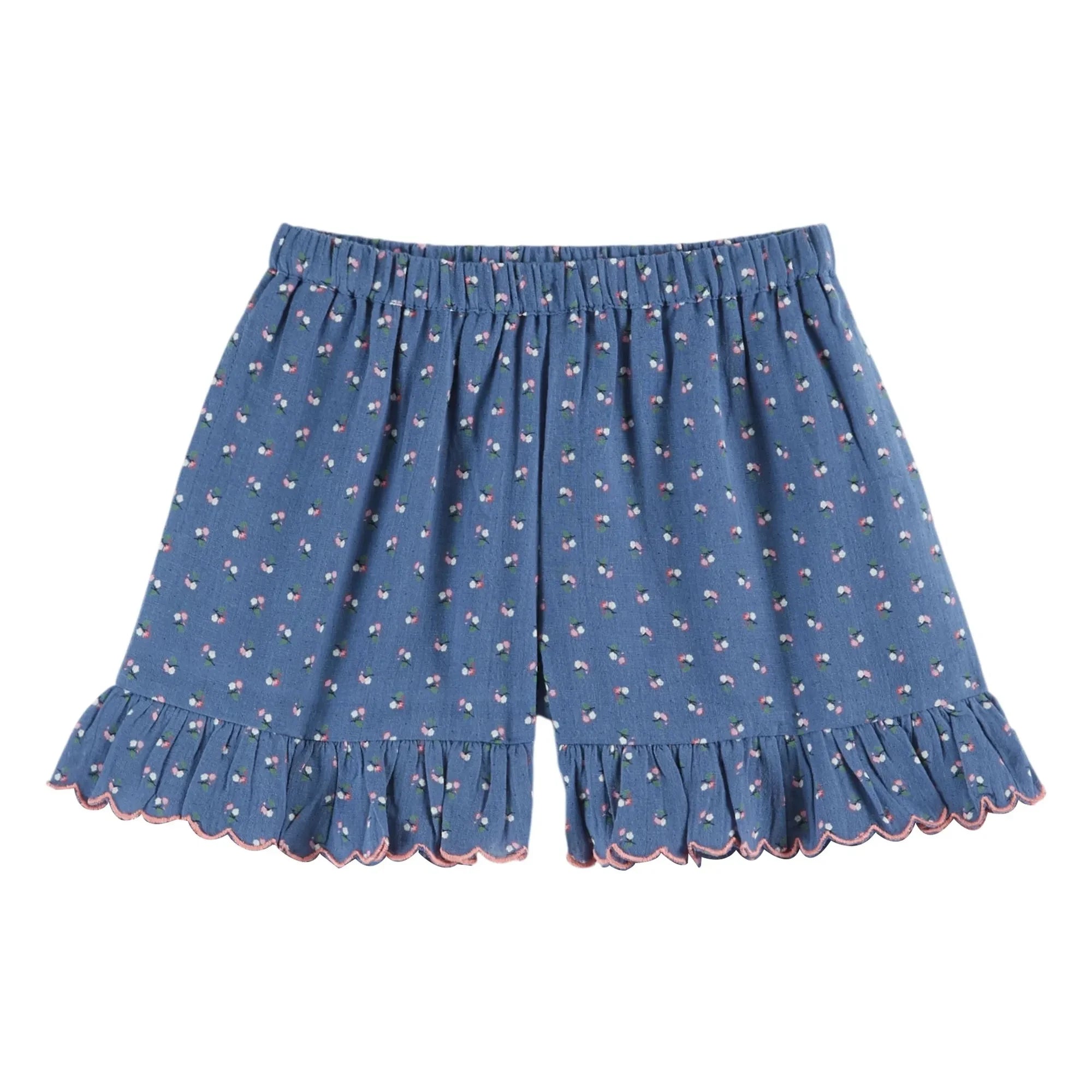 Emile et Ida - Floral Pattern Ruffled Shorts | Blue