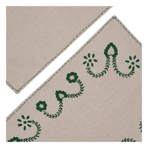 House of Capricorn - Viana embroidered placemat and napkin set | Green