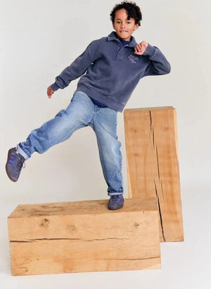 AO76 - Jack Polo Collar Sweatshirt Made from Recycled Cotton | Charcoal Grey