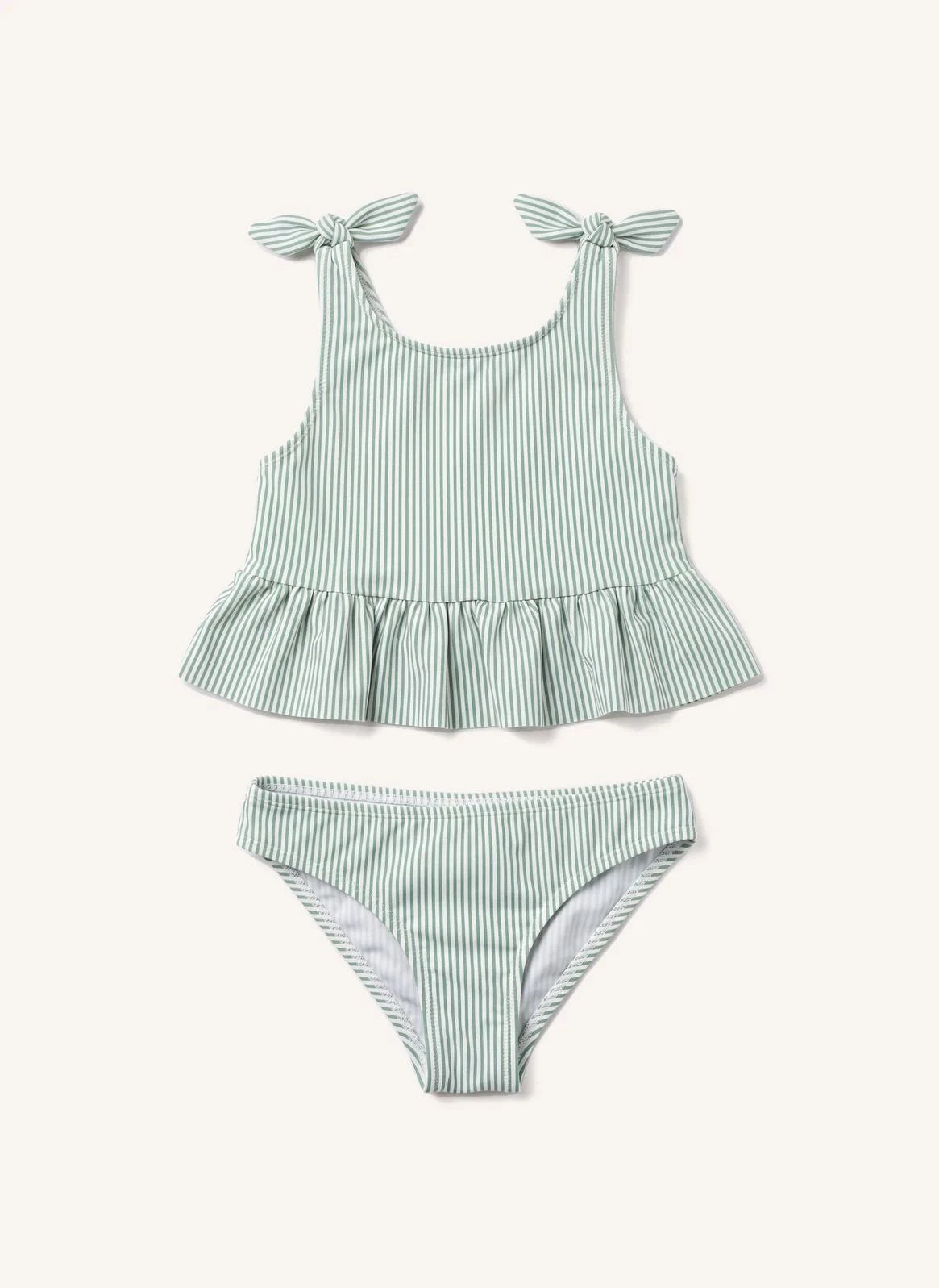 Lison Paris - Striped Marshmallow Two-Piece Swimsuit | Green
