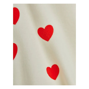 Mini Rodini - Béguin Heart Patterned Organic Cotton | White