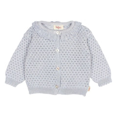 Búho - Cardigan Pointelle Boho Organic Cotton | Light blue