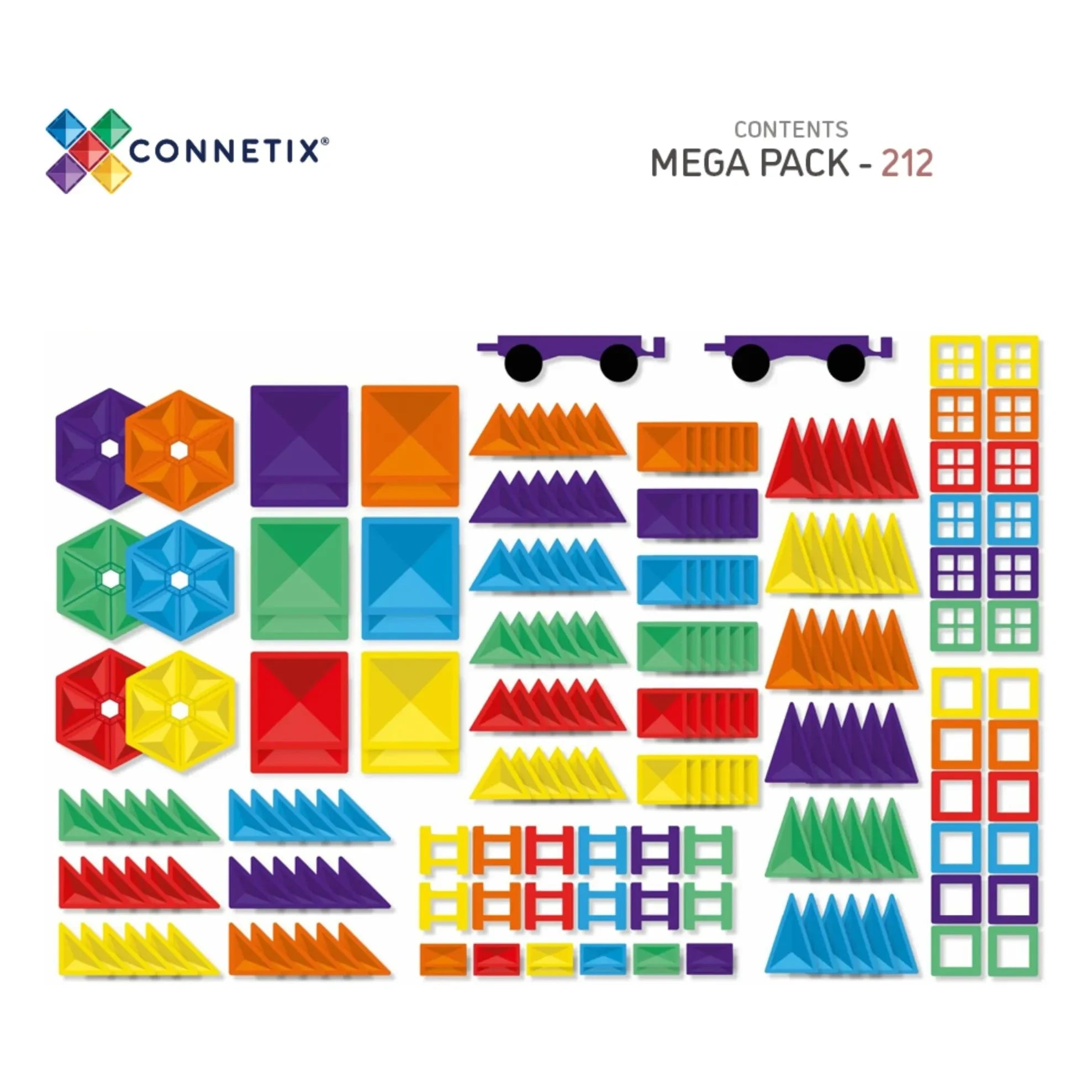 Connetix - Mega Pack - 212 Pieces | Rainbow