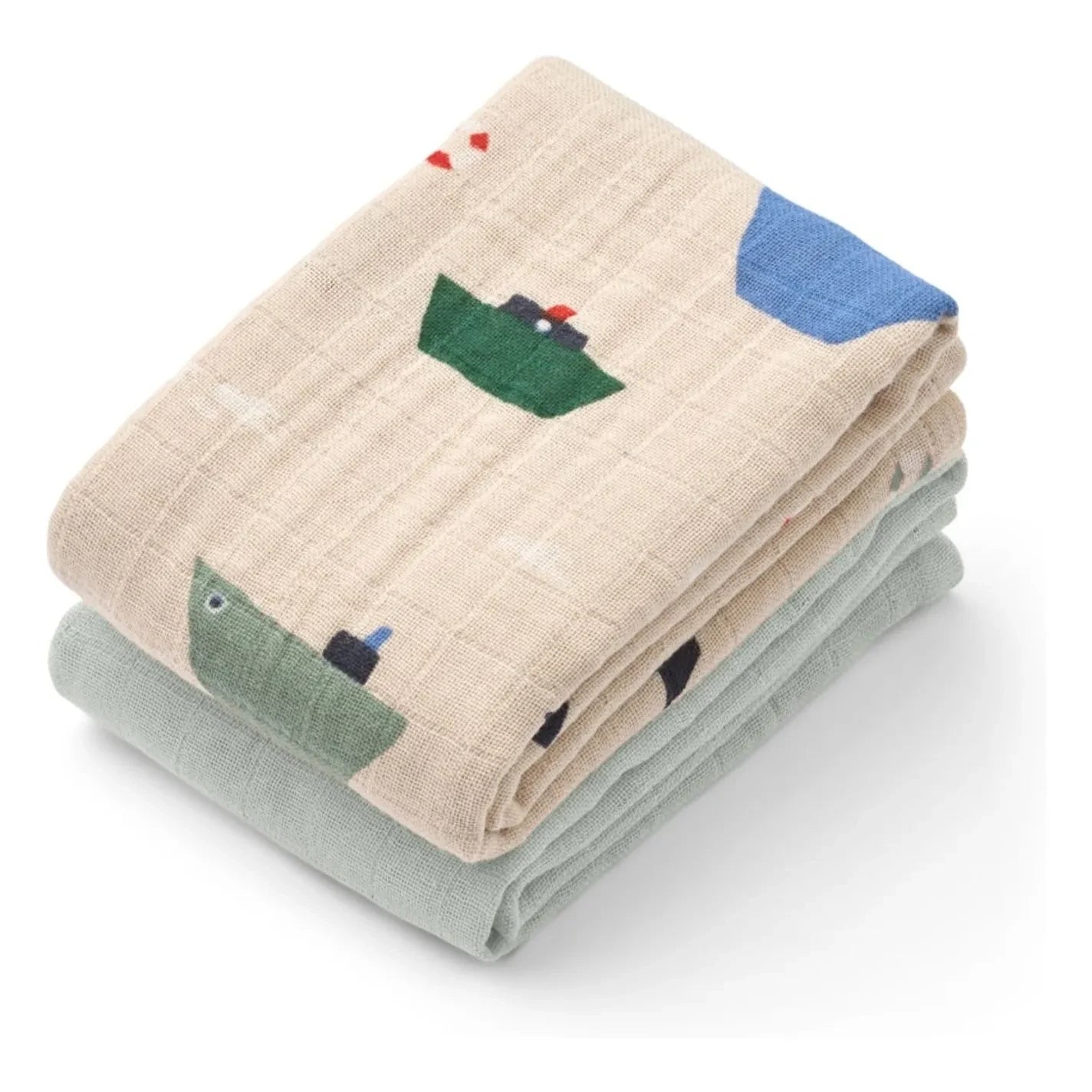 Liewood - Lewis organic cotton diapers - Set of 2 | Sailing/Dove blue mix