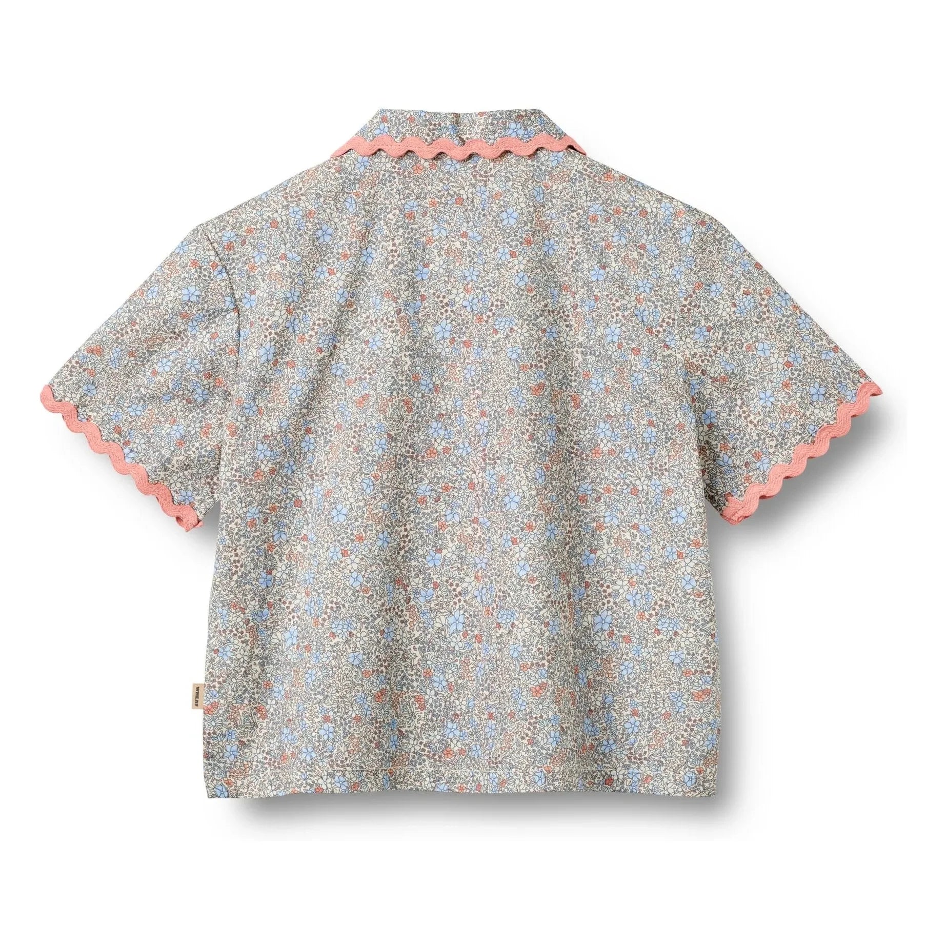 Wheat - Lace Vilma Fleurie Organic Cotton Shirt | Light blue