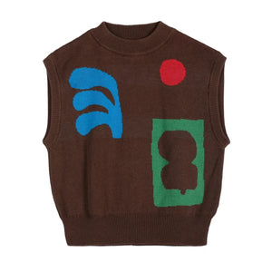 Bobo Choses - Organic Cotton Jacquard Sweater | Dark Brown