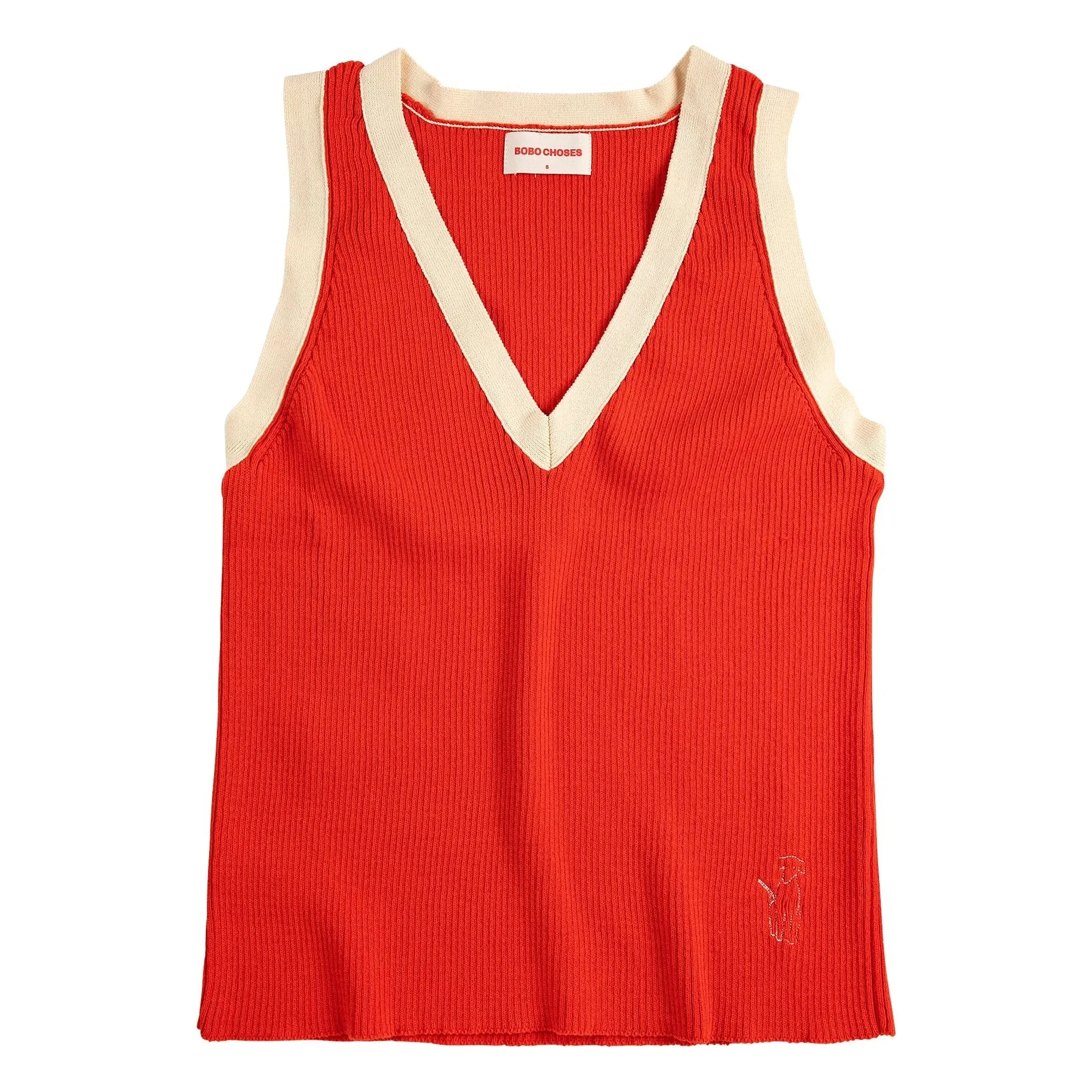 Bobo Choses - Organic cotton open knit top | Red