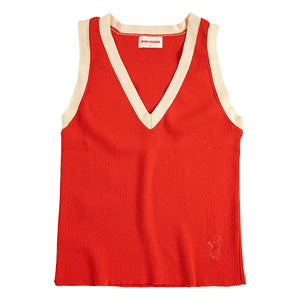 Bobo Choses - Organic cotton open knit top | Red