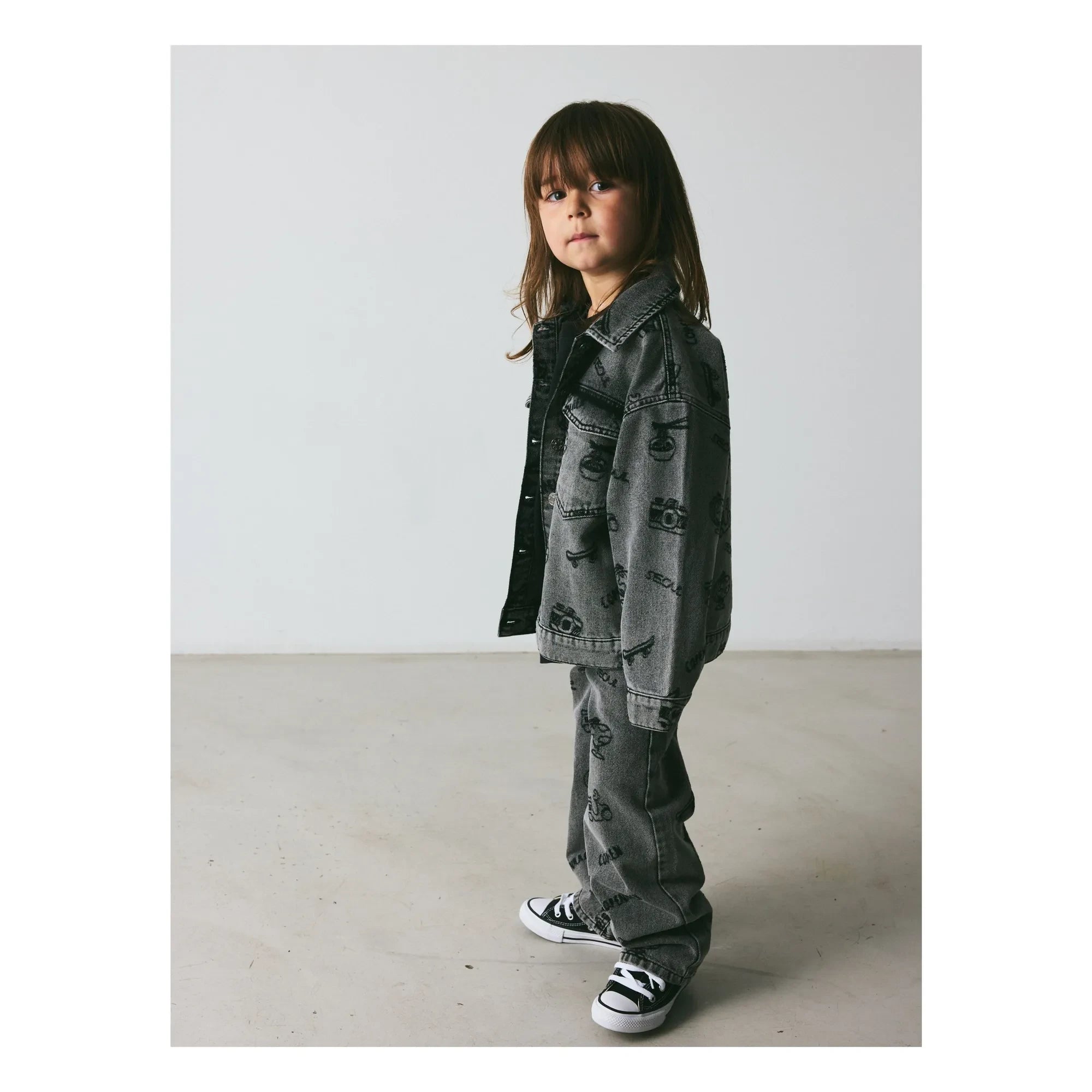 brunobruno nation - Lou Voyage Organic Cotton Denim Jacket | Gray
