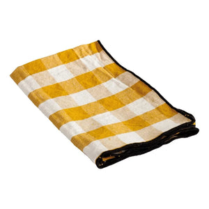 Maison de Vacances - Bourdon Black Mesh Vichy Kitchen Towel 48x75cm | Vichy Ocher