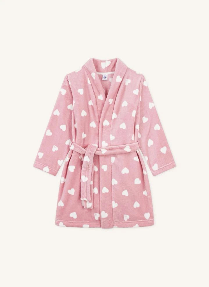 Petit Bateau - Heart-Patterned Dressing Gown | Pink