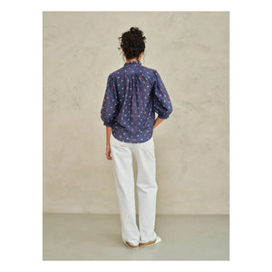 M.A.B.E. - Auden Cotton Blouse | Navy Blue