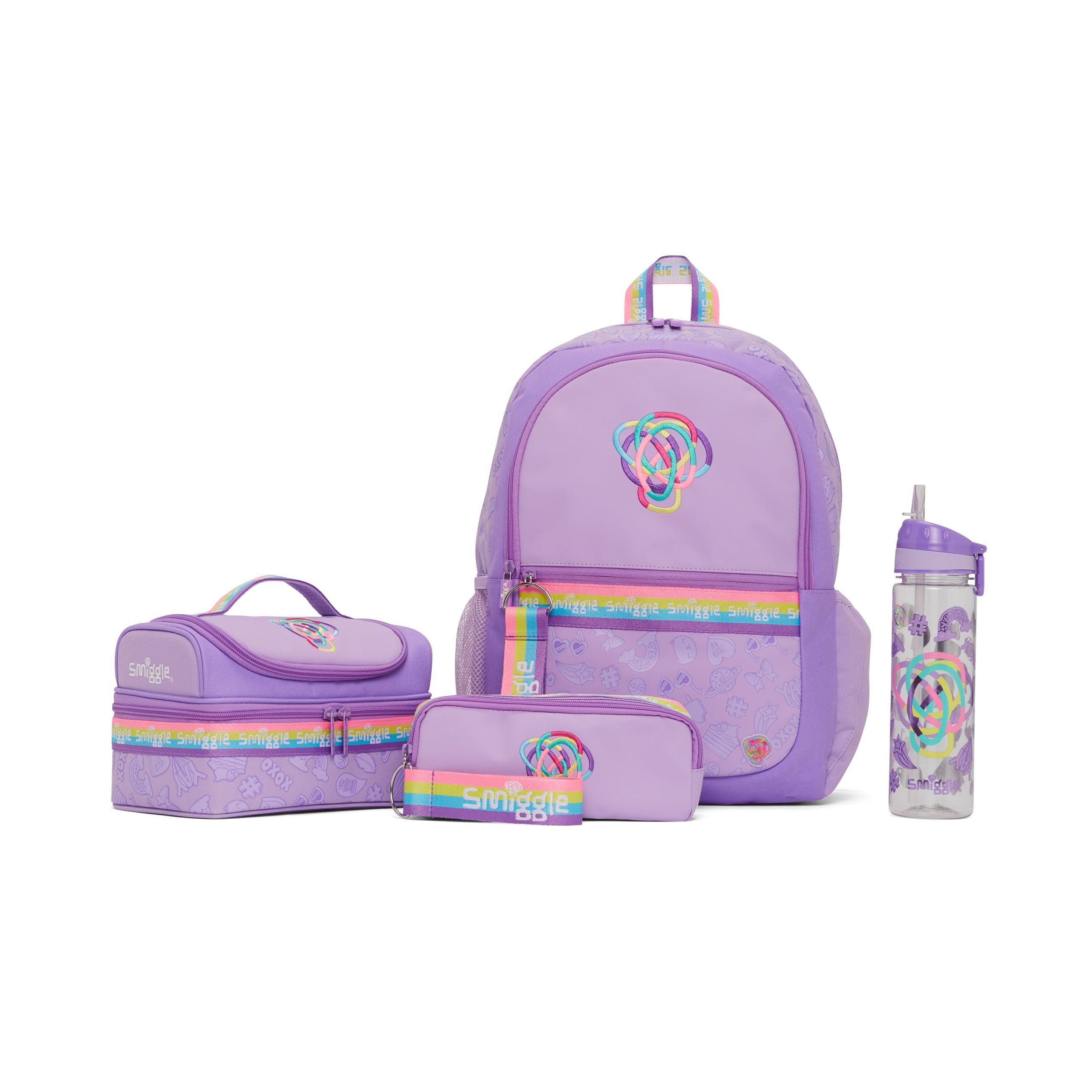 Smiggle - Okul Çanta Seti - Lilak Okul Paketi-Dinossi