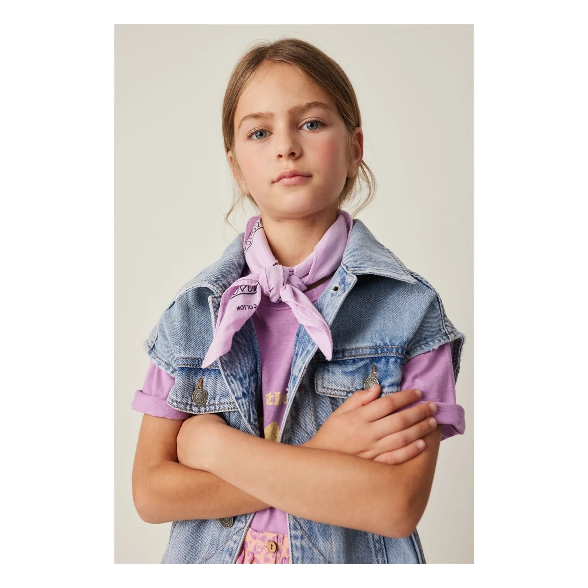 Tocoto Vintage - Sleeveless Denim Jacket | Blue Denim
