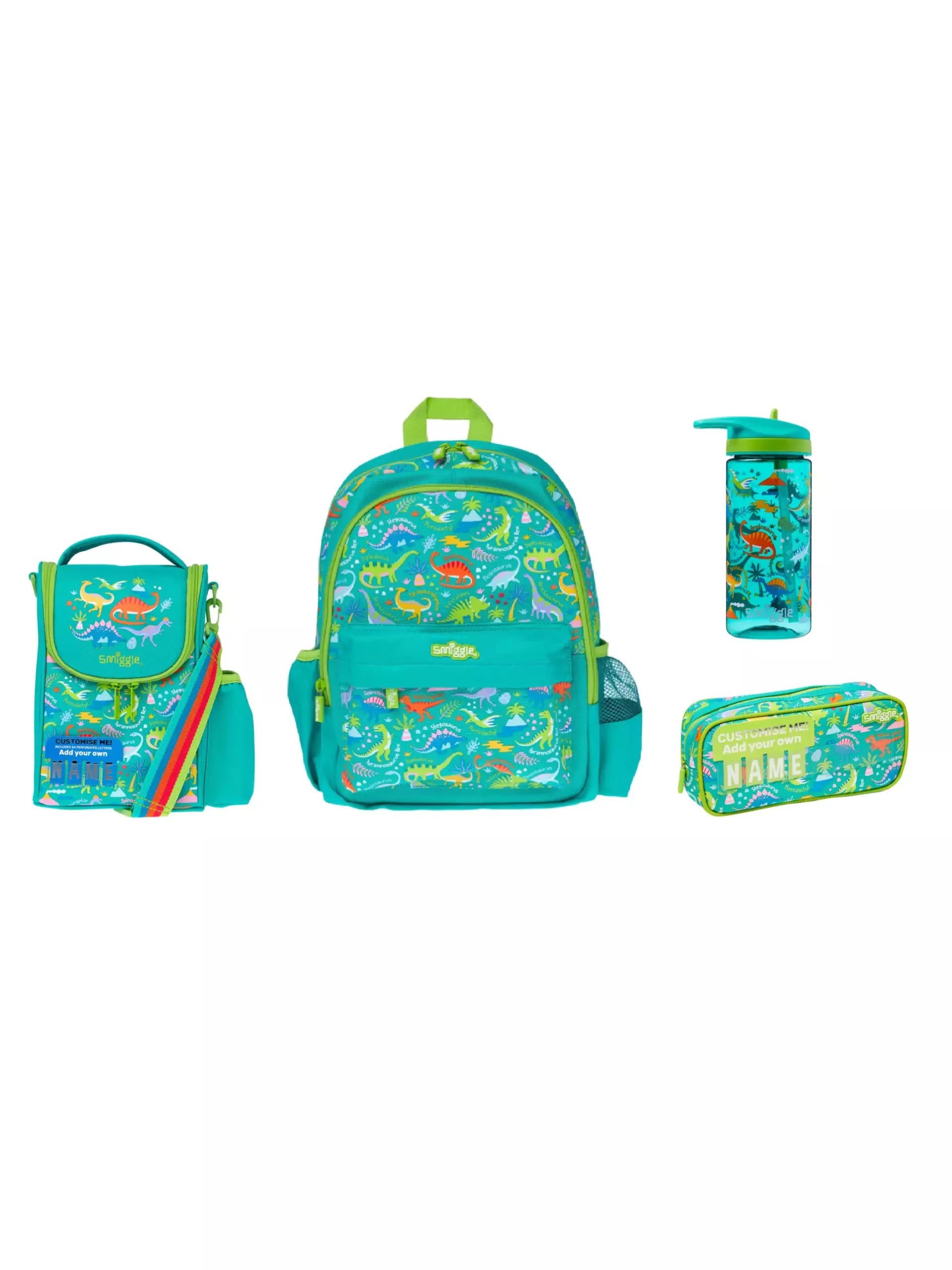 Smiggle - Cloud Nine 4'lü Anaokulu ve Kreş Okul Çanta Seti-Dinossi