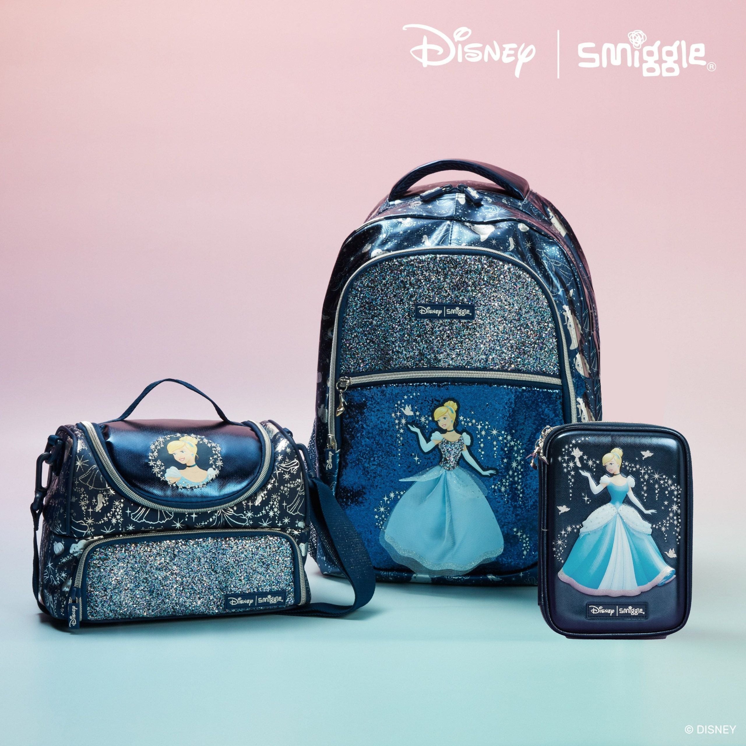 Smiggle - Okul Çanta Seti - Disney Prenses Klasik Sırt Çantası Paketi-Dinossi