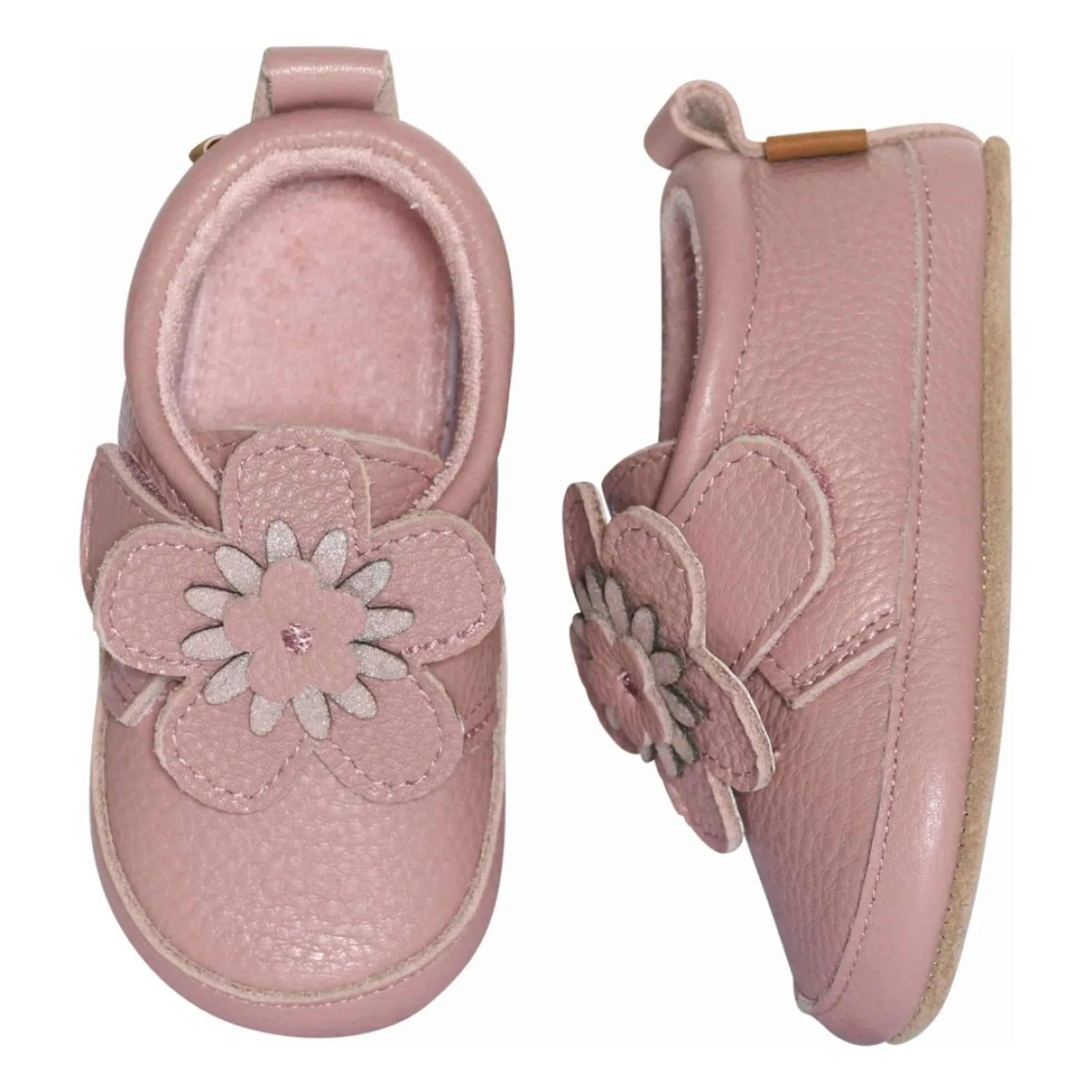 Melton - Pink Daisy Leather Slippers