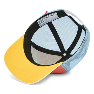 Hello Hossy - Trucker Mini Organic Cotton Curved Visor Hat | Coral