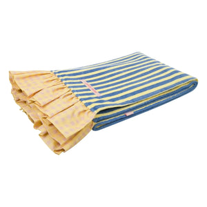 Jera Mini - Striped Ruffle Towel Beach Towel | Light Yellow