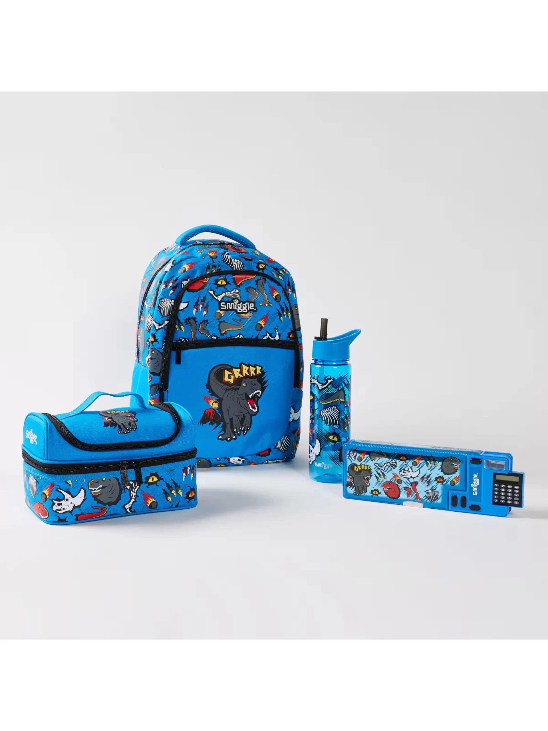 Smiggle - Peppy 4'lü Okul Çanta Seti-Dinossi