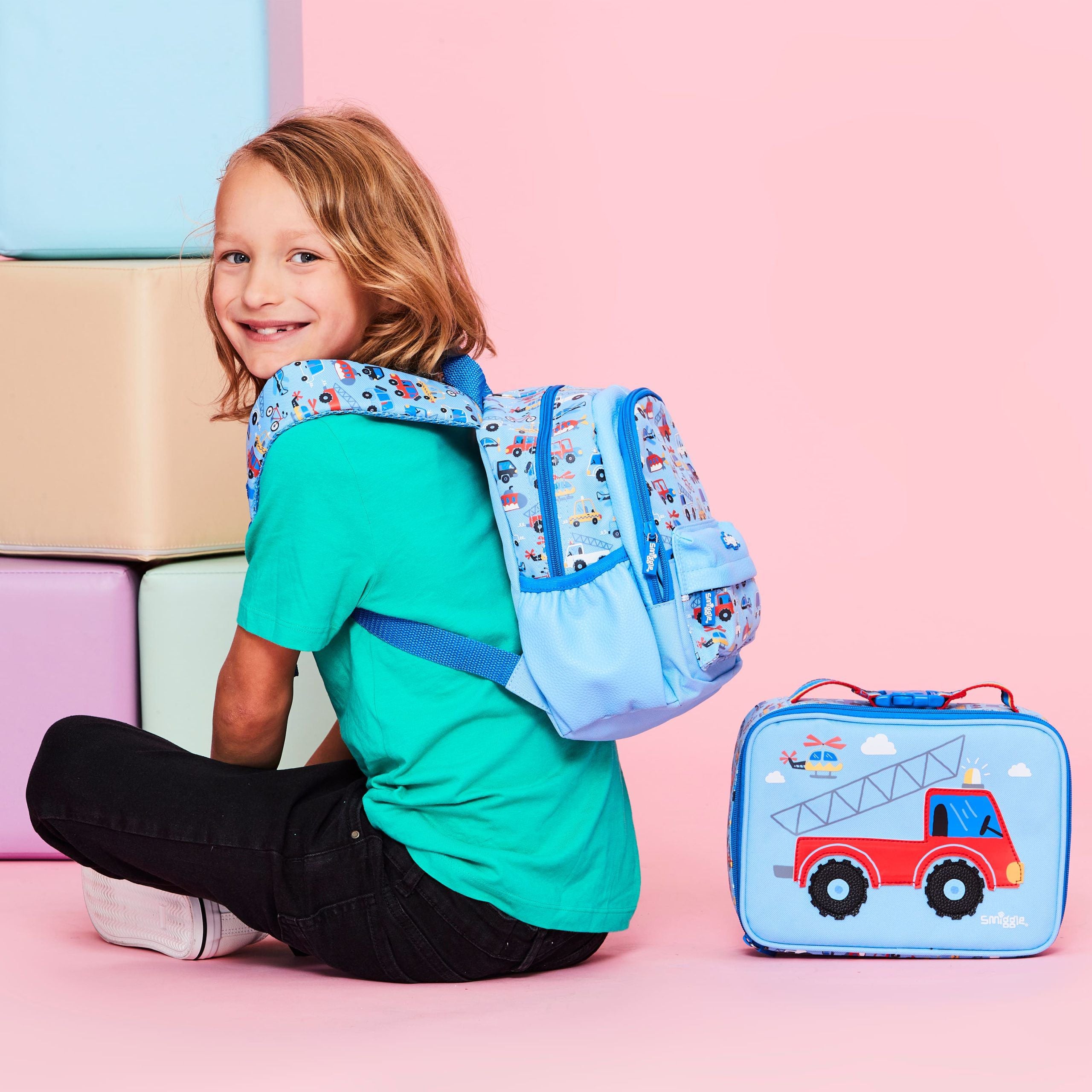 Smiggle - La La Teeny Tiny Kreş Okul Çanta Seti-Dinossi