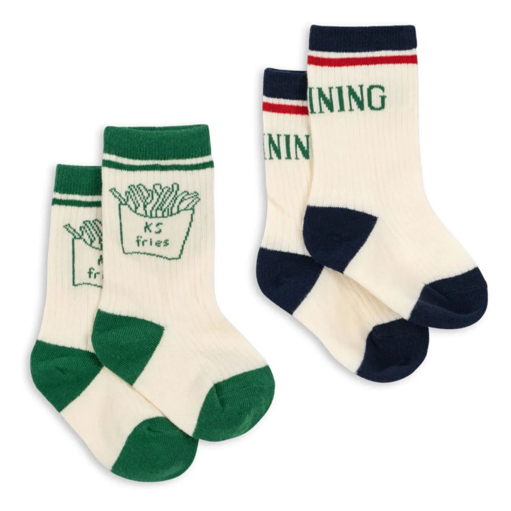 Konges Sløjd - 2 Çift Fransız Kızartması Çorap Seti | Ekru