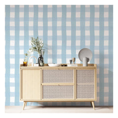 PaperMint - Blue Checkered Wallpaper