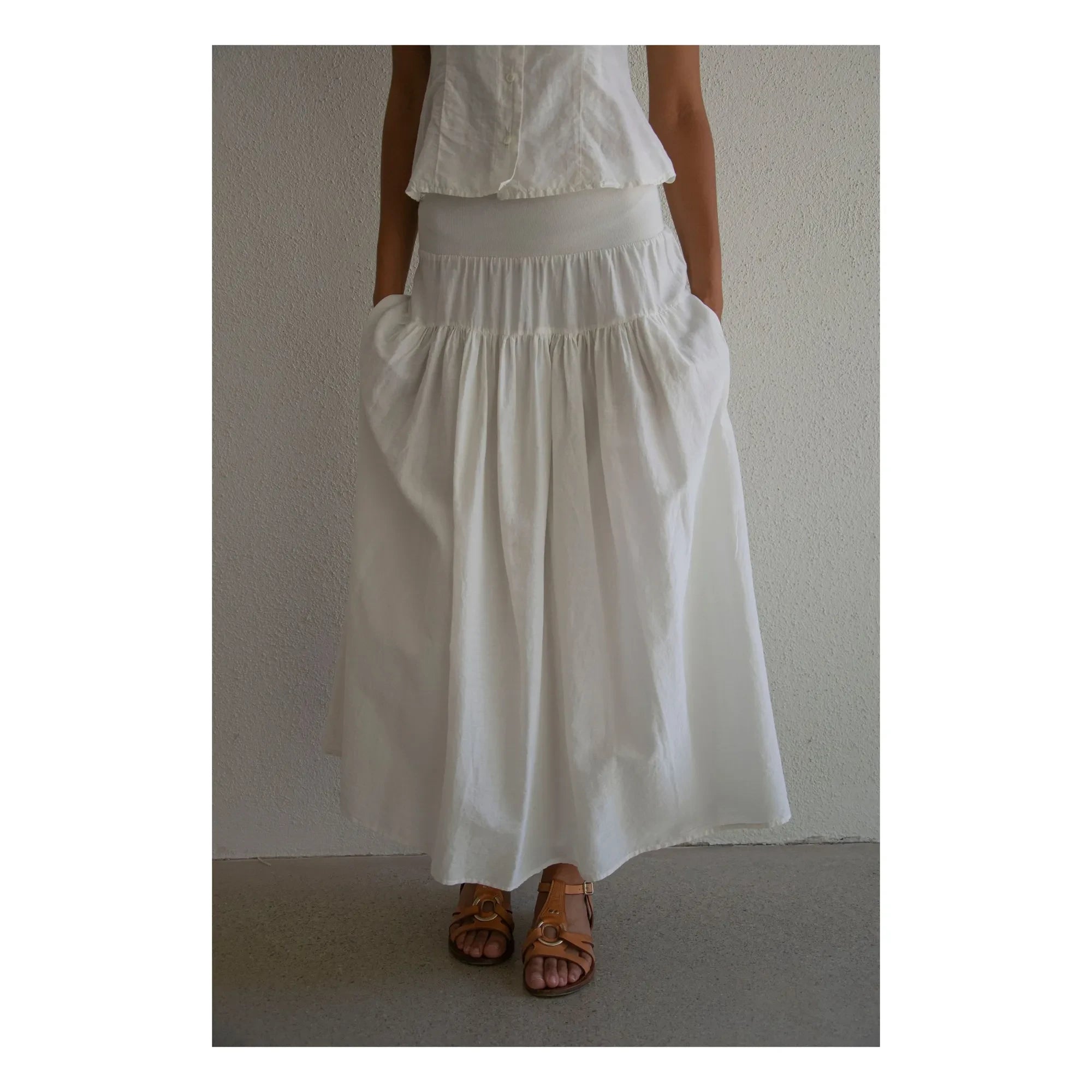 THEAVANT - Charlotte Cotton ve İpek Poplin Etek | Beyaz