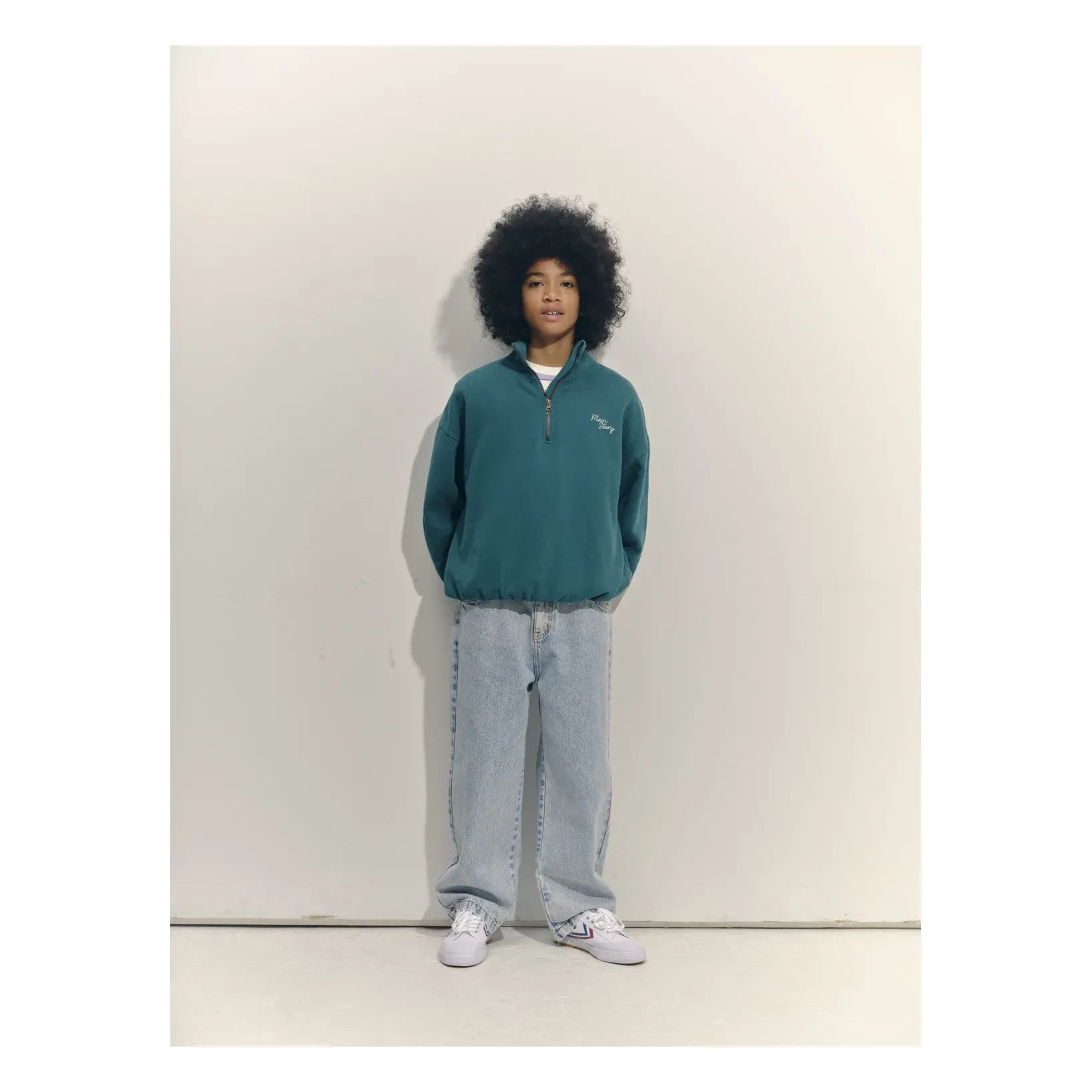 Main Story - Organik Pamuklu Geniş Paça Jean | Vintage mavi denim