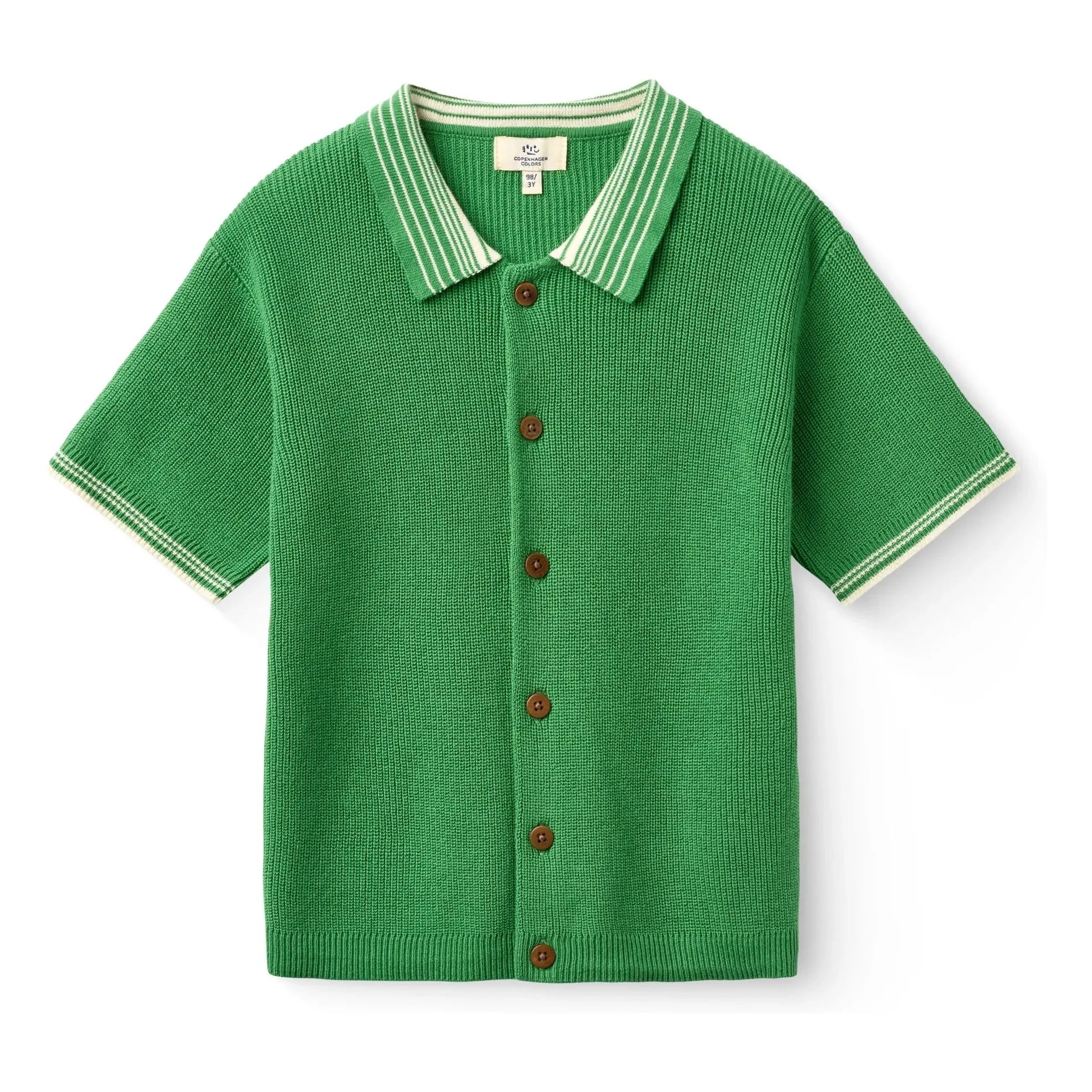 Copenhagen Colors - Organic Cotton Knit Polo Shirt | Meadow Green