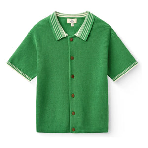 Copenhagen Colors - Organic Cotton Knit Polo Shirt | Meadow Green