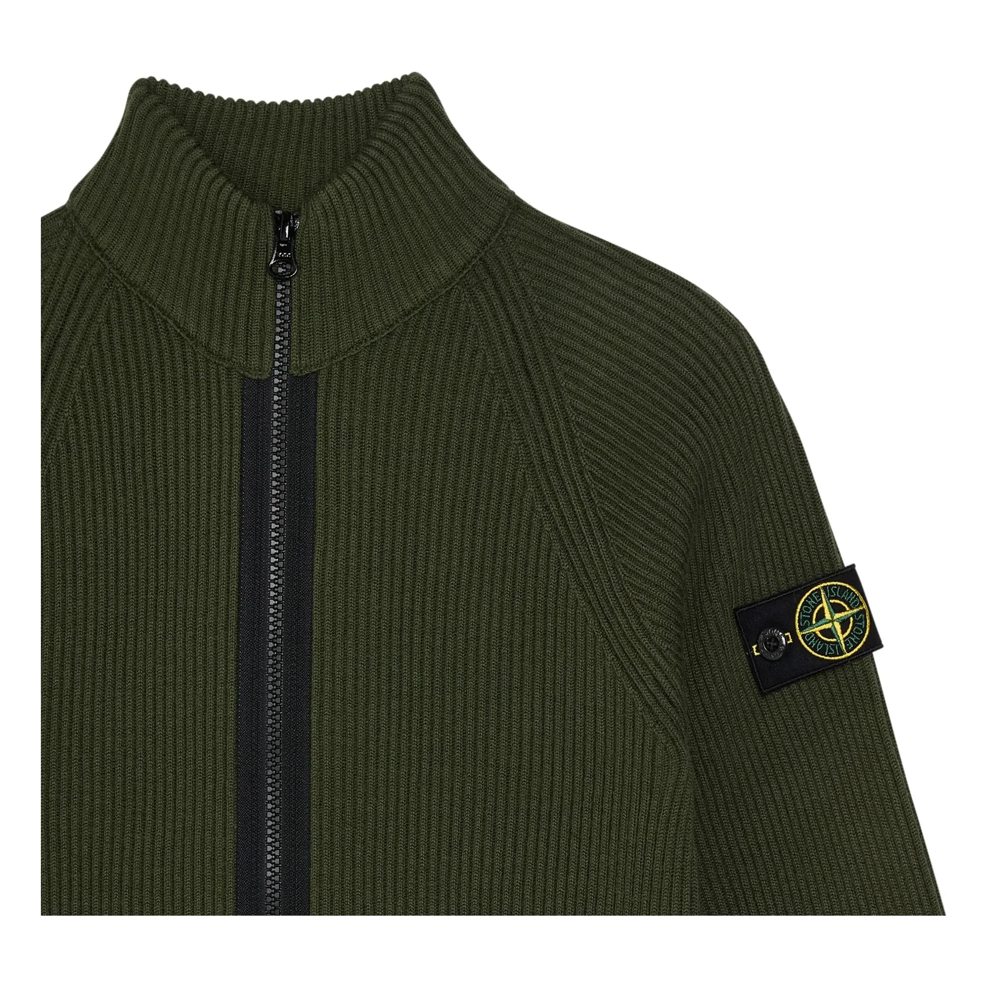 Stone Island - Wool Logo Zip-Up Vest | Khaki