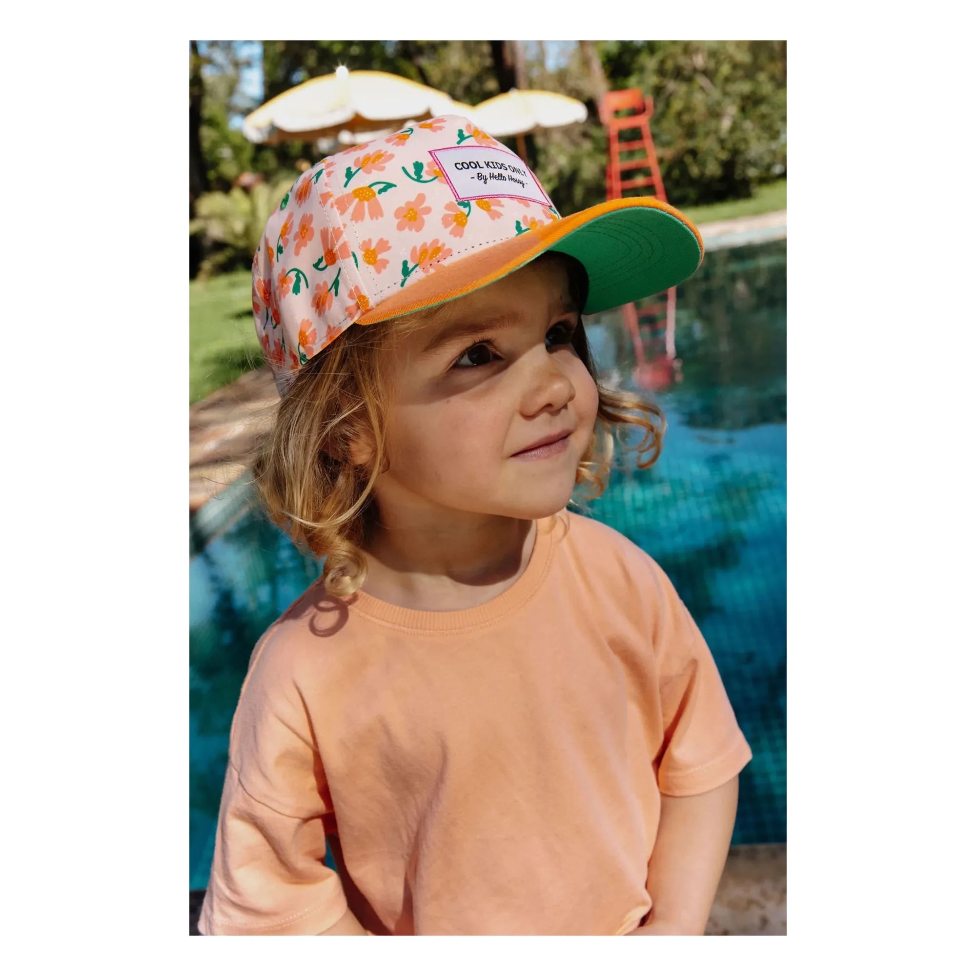 Hello Hossy - Springtime Recycled Fiber Curved Visor Hat | Orange