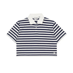 Smallable Kid - Striped Varsity Polo | Blue black