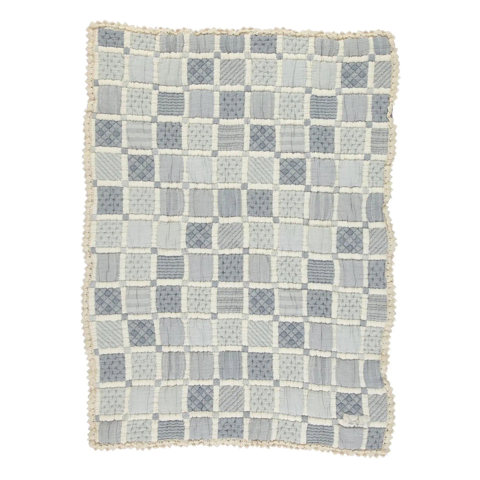 Bebe Organic - Organic Cotton Patchwork Blanket | Blue